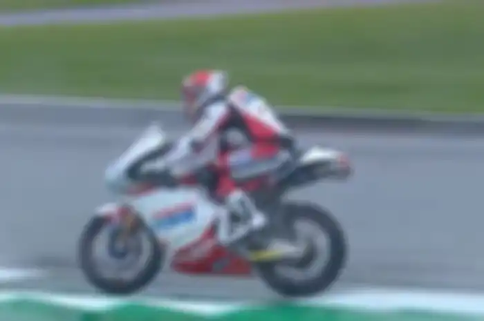 Mario Aji di kualifikasi Moto3 Inggris 2023