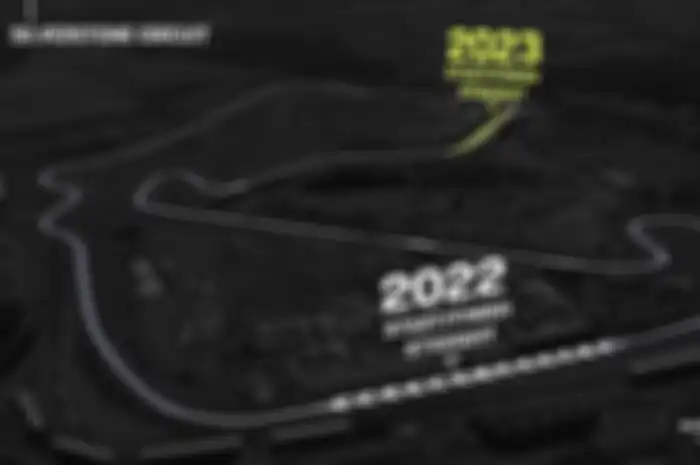 Sirkuit Silverstone MotoGP Inggris yang baru di 2023 di mana posisi start finish berubah posisi dari MotoGP Inggris tahun lalu