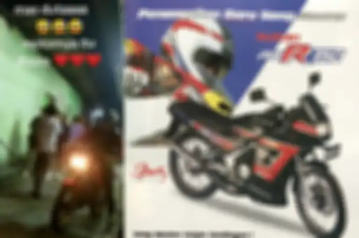 Duta Sheila On 7 terekam bawa motor Suzuki RGR 150 tahun 1993.