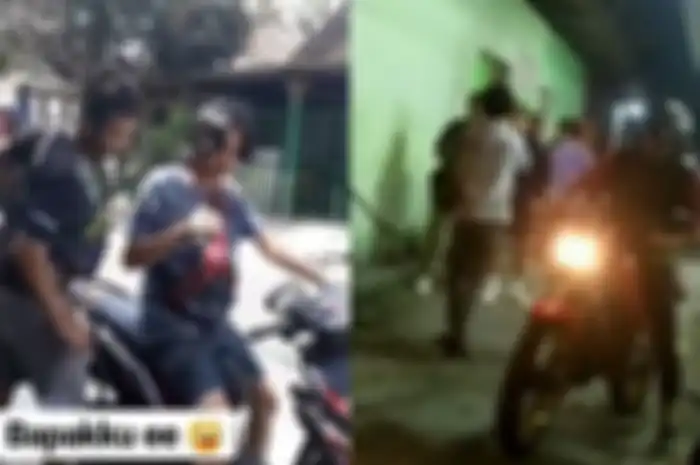 Momen Duta Sheila On 7 saat naik motor murah (kiri) dan Suzuki RGR 150 (kanan).