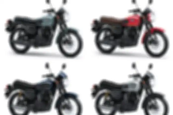 Motor baru Kawasaki W175 SE dan W175 Cafe 2024, warna dan grafis anyar.