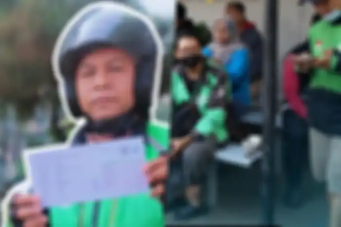 Driver ojek online lakukan uji emisi motor mereka