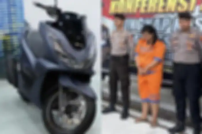 Ilustrasi Honda PCX (kiri) dan MR (29) oknum sales motor gelapkan uang konsumen ditangkap di Sidoarjo (kanan).