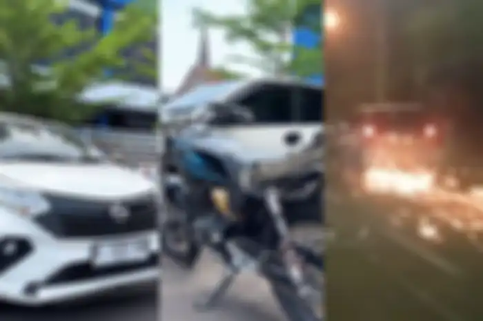 Kejadian Daihatsu Sigra seret Yamaha RX-King di Bandung.