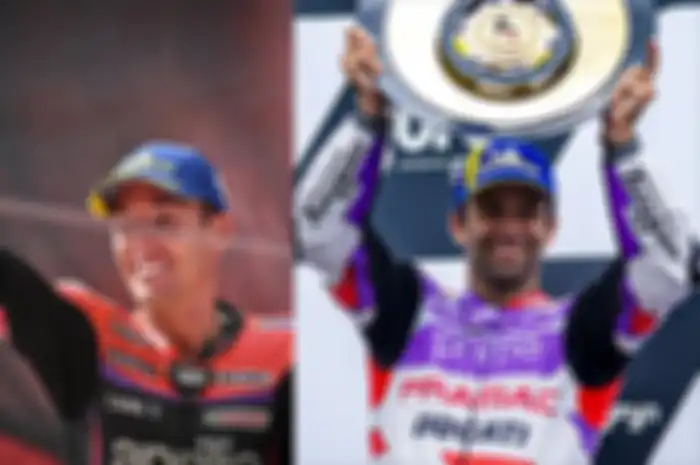 Johann Zarco (kanan) menang MotoGP Australia 2023 buktikan pembalap veteran MotoGP musim ini termasuk Aleix Espargaro (kiri) tak kalah dengan pembalap muda