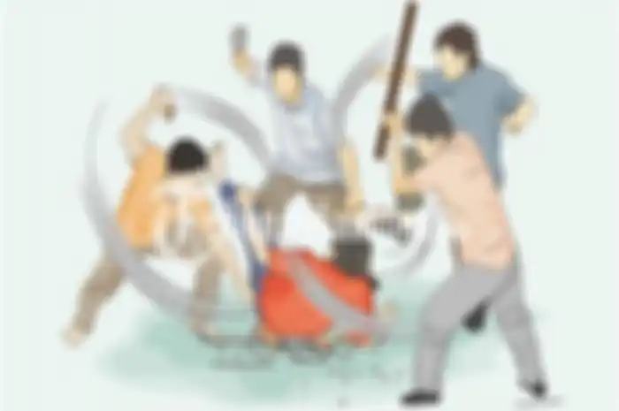 Gambar ilustrasi pengeroyokan. Maling motor nyaris tewas setelah dikeroyok warga di Deliserdang niat bawa kabur Honda BeAT.