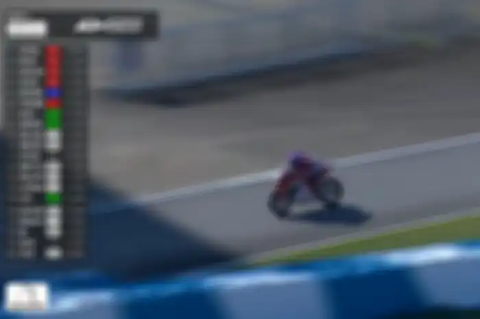 Veda Ega saat melakukan ride through karena penalti yang wajib ia jalani di ARRC China 2023. Netizen marah-marah. 