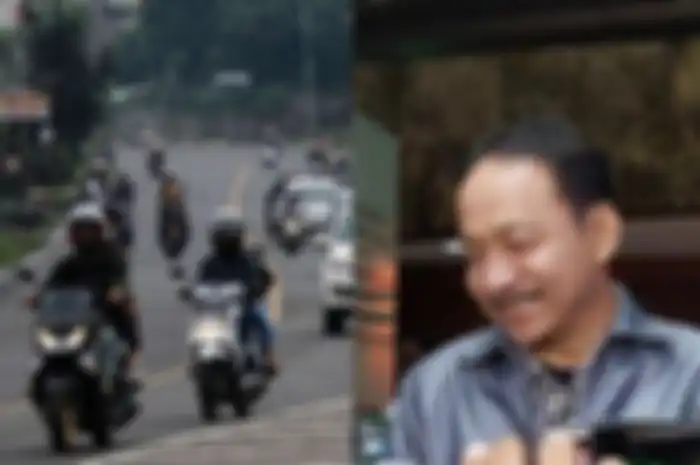 Ilustrasi lampu motor menyala siang hari (kiri) dan Ketua MK baru Suhartoyo (kanan).