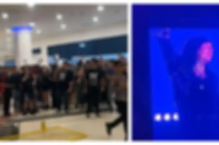 Para penonton menuntut refund setelah konser Bring Me The Horizon (BMTH) di Beach City International Stadium Ancol, Jakarta Selatan, dihentikan di tengah jalan, Jumat (10/11/2023). 