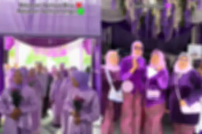 Pernikahan serba ungu yang viral di TikTok.