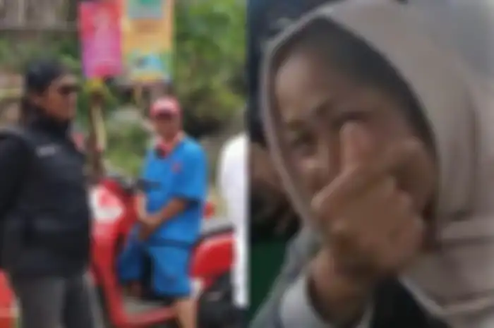 Yosef dan Mimin di saat momen rekonstruksi kasus pembunuhan ibu dan anak di Subang
