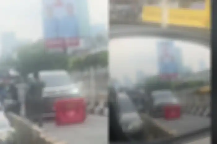 Anggota TNI gagalkan aksi mobil mewah yang ingin terobos jalur busway