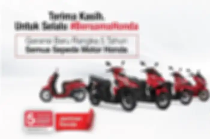 Garansi 5 tahun rangka motor Honda
