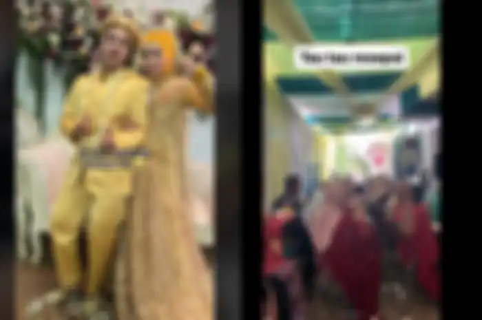 Suasana resepsi pernikahan pasangan pengantin asal Bogor