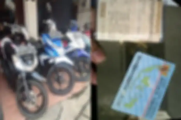 Ilustrasi motor bekas (kiri), dan STNK, BPKB, e-KTP (kanan) untuk ikut bebas bea balik nama kendaraan bermotor (BBNKB) II dalam program pemutihan 2023.