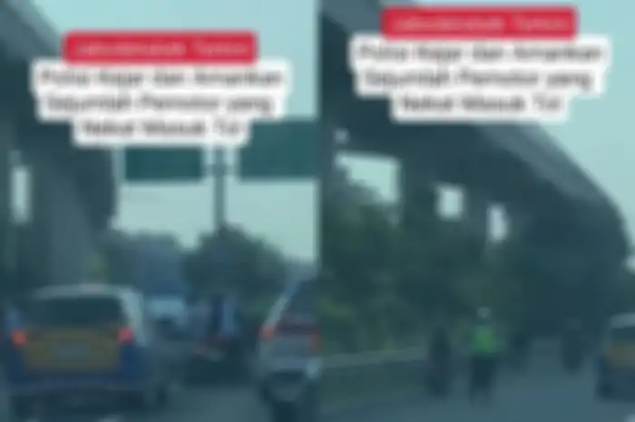 Video ramai motor masuk tol Jagorawi diberhentikan polisi.