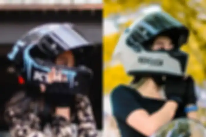Helm KYT TT Course milik Rebecca.
