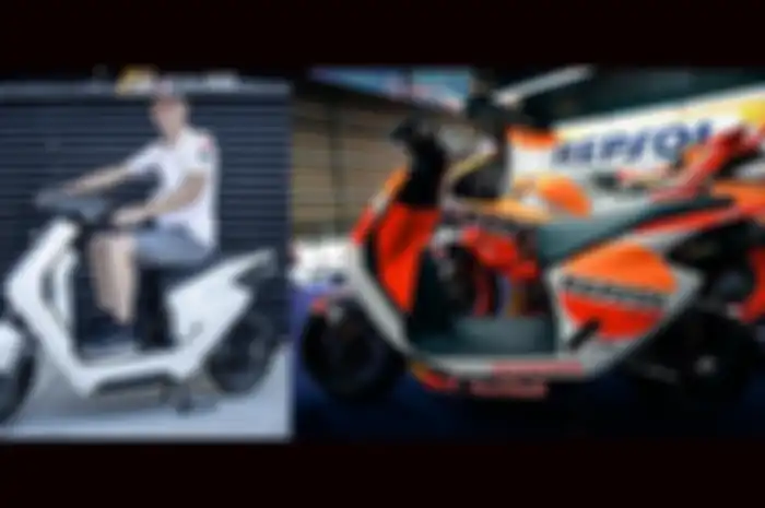 Motor listrik Honda EM1 e: jadi motor paddock pembalap MotoGP Joan Mir (kiri), tampilan keren livery skuat Repsol Honda Team di motor listrik Honda