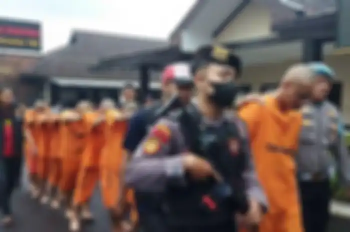 Para pelaku geng motor yang diamankan di daerah Bandung