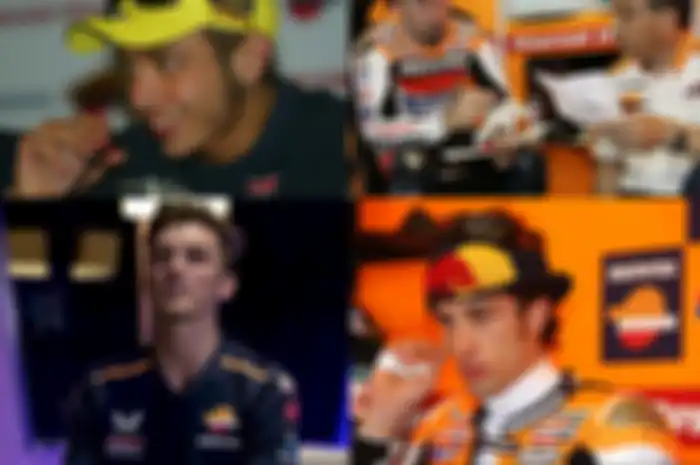Luca Marini (kiri bawah) bukan Italia pertama di skuat Repsol Honda Team sebelumnya ada Valentino Rossi, Max Biaggi dan Andrea Dovizioso