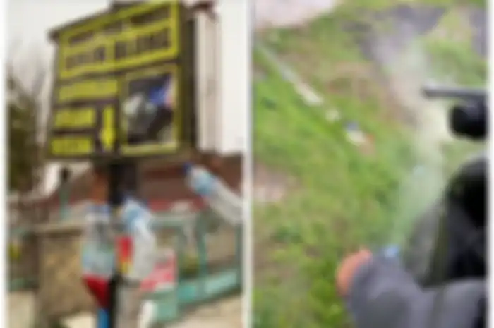 Video cakram motor disiram air sebelum turunan