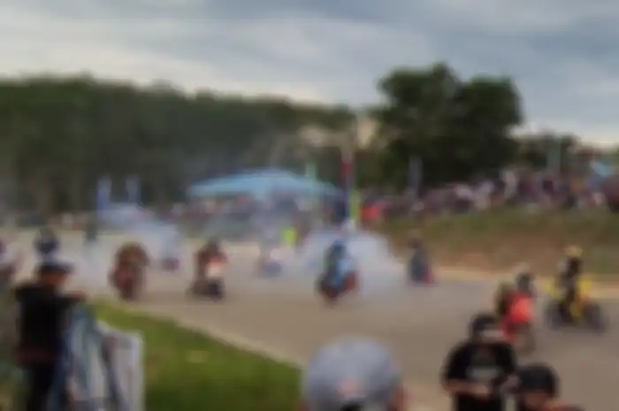 Ilustrasi sirkuit road race untuk balap motor.