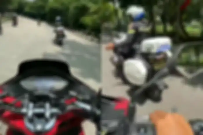 Polisi kawal pemotor Honda PCX yang dikejar debt collector.