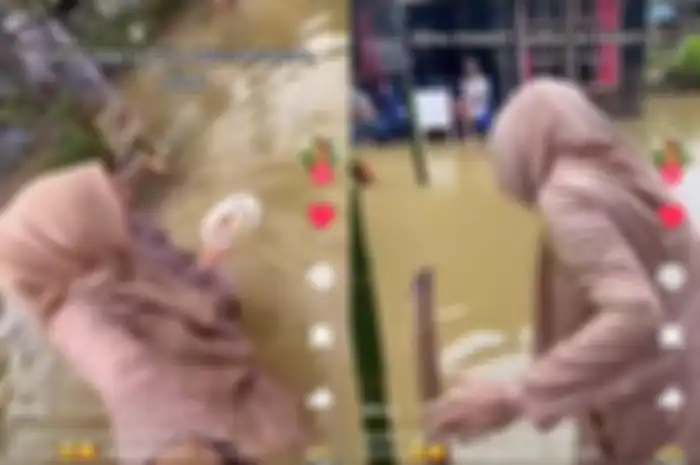 tamu undangan rela nyebur ke air demi foto bareng pengantin dan antri makanan