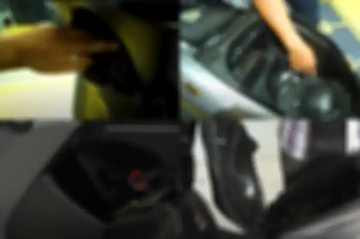 Laci dan bagasi Yamaha LEXi LX 155 (atas) dan versi 125 cc-nya, tempat penyimpanan sama-sama kurang?