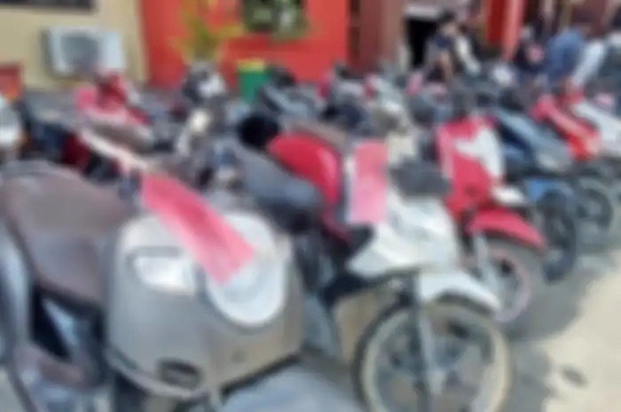 14 motor curian disimpan di Mapolresta Samarinda, Kalimantan Timur.
