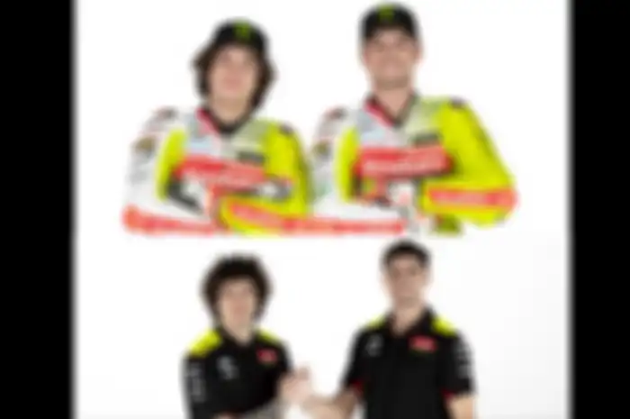 Semua kena prank skuat Pertamina Enduro VR46 Racing Team, livery-nya di luar dugaan bikin silau (atas), padahal sempat mengira dominan hitam (bawah)