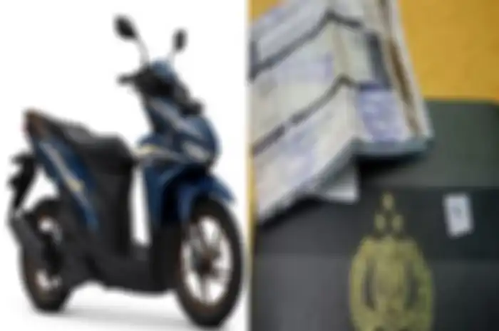 Foto ilustrasi Honda Vario 125 (kiri) dan STNK BPKB sebagai syarat bayar pajak motor hingga perpanjang STNK.