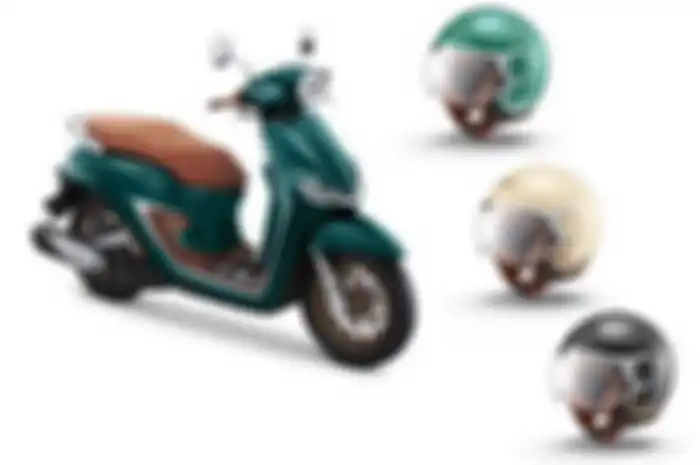 Helm apparel resmi motor baru Honda Stylo 160 biar matching. Harga Rp 300 ribuan.