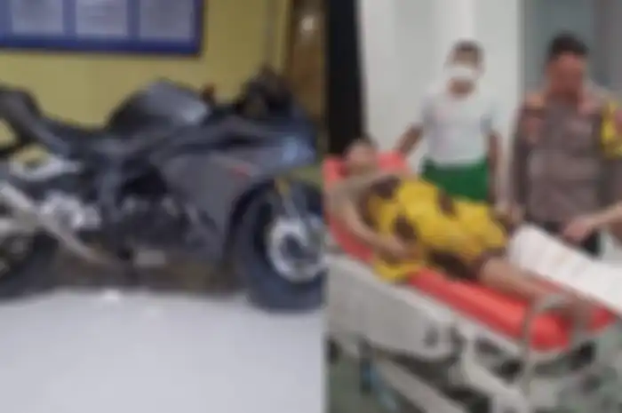 Honda CBR250 tabrak polisi yang lagi razia knalpot brong di Bolmong, Sulawesi Utara.