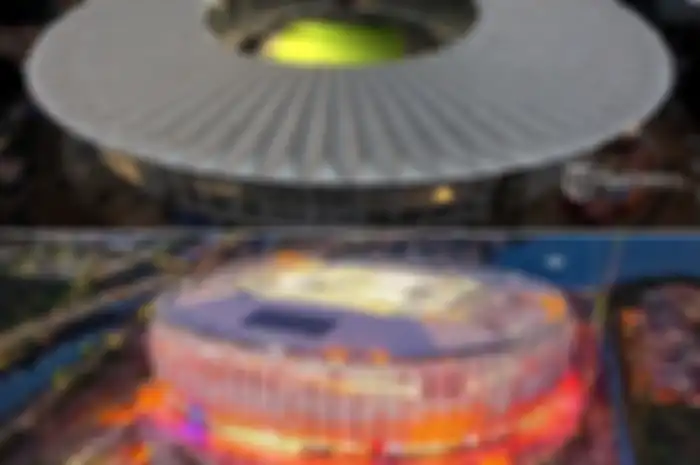 Ilustrasi Stadion Utama Gelora Bung Karno atau GBK (atas), dan Jakarta International Stadion atau JIS (bawah)