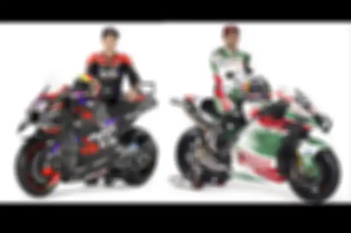 Pembalap paling berumur di MotoGP 2024 Aleix Espargaro (kiri) dan Johann Zarco (kanan) tidak kalah dengan pembalap muda di tes pramusim MotoGP 2024 Lusail Qatar
