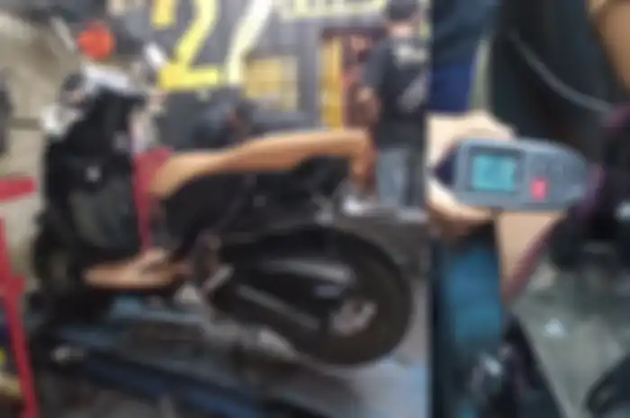 Cek ketebalan cat rangka eSAF baru Honda Stylo 160