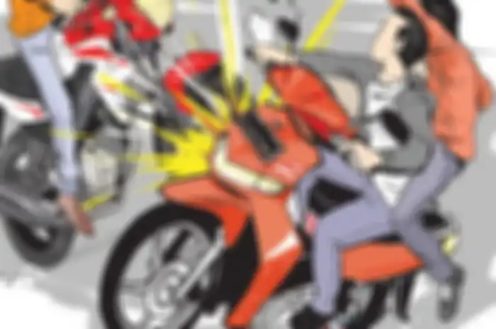 Foto ilustrasi kecelakaan. Pemotor Yamaha Vixion meninggal dunia usai mabuk lawan arah tabrak Honda BeAT di Mimika.