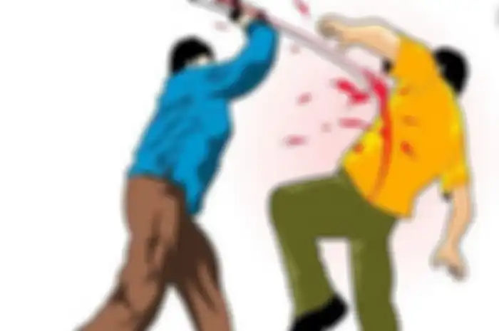 Gambar ilustrasi pembacokan, Debt collector di Batam luka-luka usai berniat tagih angsuran motor dihantam parang.