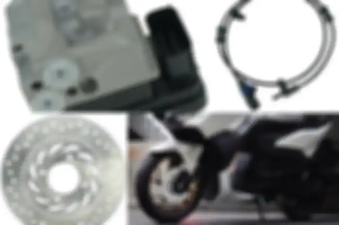 Modulator, sensor wheel speed dan cakram dengan pulser milik Honda Vario 160 ABS