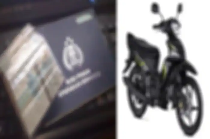 Foto ilustrasi STNK (kiri) dan Yamaha Vega Force (kanan).