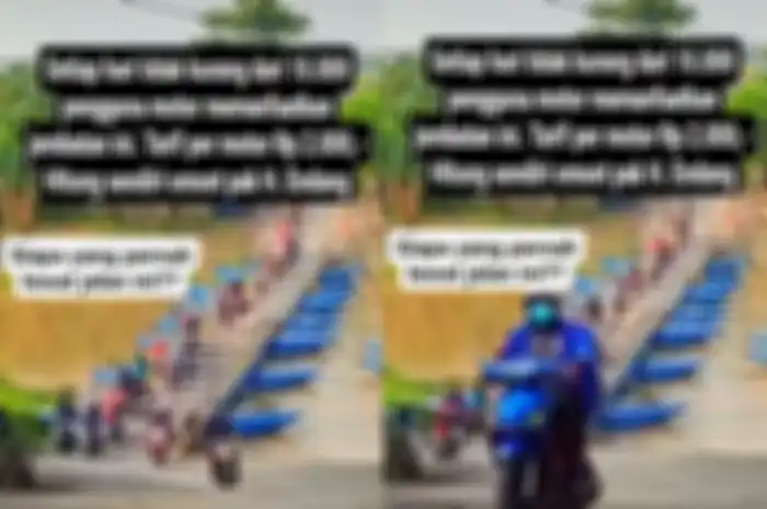 Video jembatan perahu dilewati pemotor.