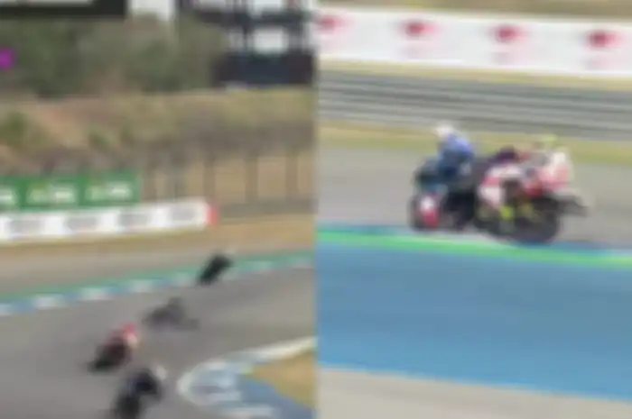 Pembalap Indonesia Wahyu Nugroho terlibat kecelakaan di Race 1 SS600 ARRC Thailand 2024.