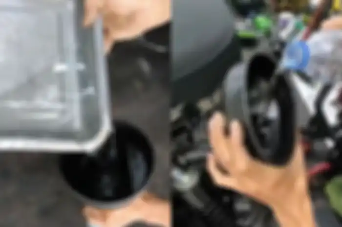 Proses memasukkan air ke rangka eSAF Honda Stylo 160.