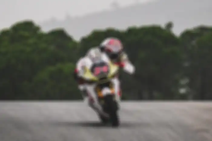 Ilustrasi pembalap Indonesia Mario Aji di kualifikasi Moto2 Portugal 2024.