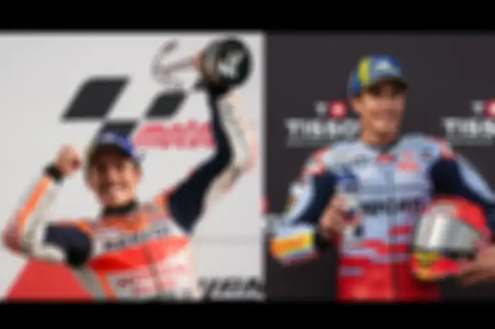Seberapa nafsu Marc Marquez bidik podium puncak di MotoGP 2024 bersama Gresini Racing, terakhir kali podium 1 tahun 2021 silam (kiri) sudah 2 tahun lebih tak podium puncak