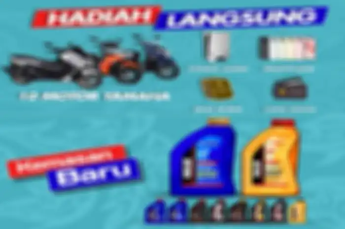 Menangkan hadiah langsung motor baru Yamaha atau lainnya dengan beli oli Yamalube.
