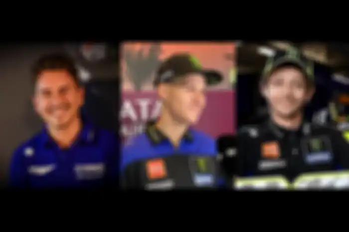 Fabio Quartararo (tengah) tetap jadi pembalap Yamaha pabrikan hingga MotoGP 2026, jadi si paling bertahan mengikuti Jorge Lorenzo (kiri) dan Valentino Rossi (kanan)