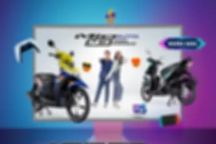 Tampilan motor matic murah Yamaha Mio M3 yang bisa minum bensin Pertalite.