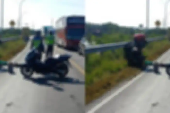Pemotor Honda PCX yang merupakan pemudik motor kecelakaan tewas terlindas truk di Jalur Lingkar Tegal.